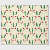 Holly Berry Christmas Art One Little Christmas Tre Geschenkpapier (Flach)