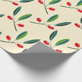 Holly Berry Christmas Art One Little Christmas Tre Geschenkpapier (Ecke)