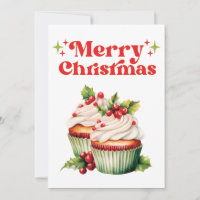 Holly Berry Christmas Cupcake