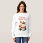 Holly Berry Christmas Cupcake Sweatshirt (Vorne ganz)