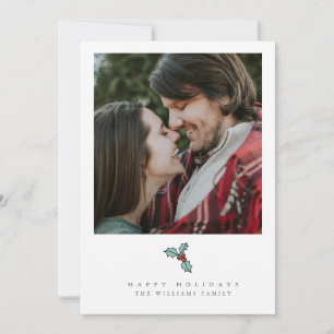 Holly Berry Christmas Foto Cards Feiertagskarte