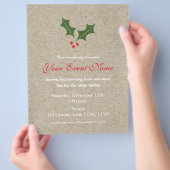 Holly Berry Christmas Holiday Event Flyer Poster (Hand)