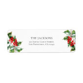 Holly Berry Christmas Holiday Return Address (Vorne)