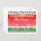 Holly Berry Christmas Martini Rezept Postcard Postkarte (Vorne/Hinten)