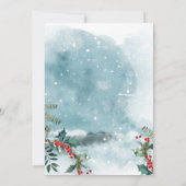 Holly Berry Christmas Mistletoe Holiday EVE Einladung (Rückseite)