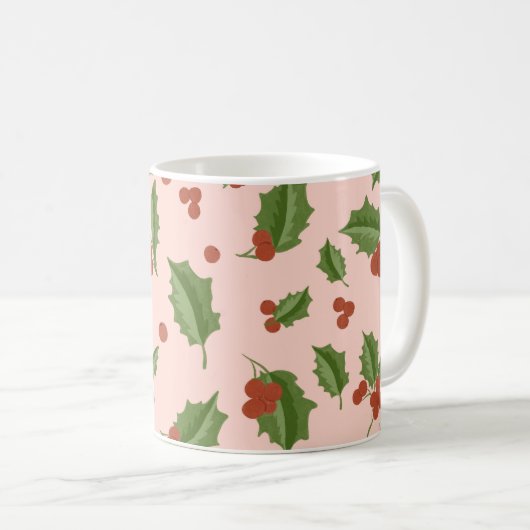 Holly Berry Christmas Mug Kaffeetasse (VorderseiteRechts)