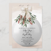 Holly Berry Christmas Ornament Einladung zur Hochz (Vorne/Hinten)