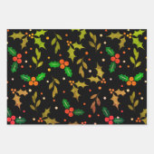 Holly Berry Christmas Seamless Pattern Geschenkpapier Set (Vorderseite 2)