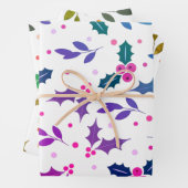 Holly Berry Christmas Seamless Pattern Geschenkpapier Set (Beispiel)