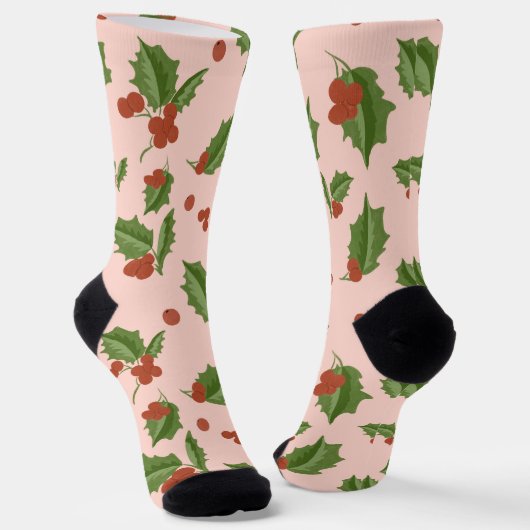 Holly Berry Christmas Socks Socken (Gewinkelt)