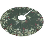 Holly Berry Christmas Whimsy Tree Skirt Polyester Weihnachtsbaumdecke (Schrägansicht)
