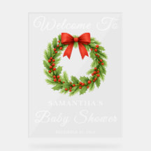 Holly Berry Christmas Wreath Baby Dusche Willkomme