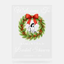 Holly Berry Christmas Wreath Brautparty Willkommen