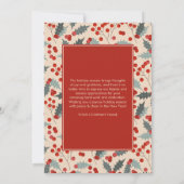 Holly Berry Corporate Business Logo Weihnachten Einladung (Rückseite)