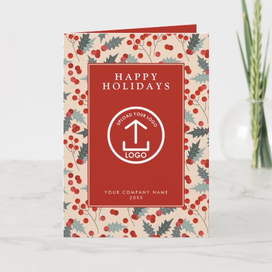 Holly Berry Corporate Business QR Code Weihnachten (Vorderseite)