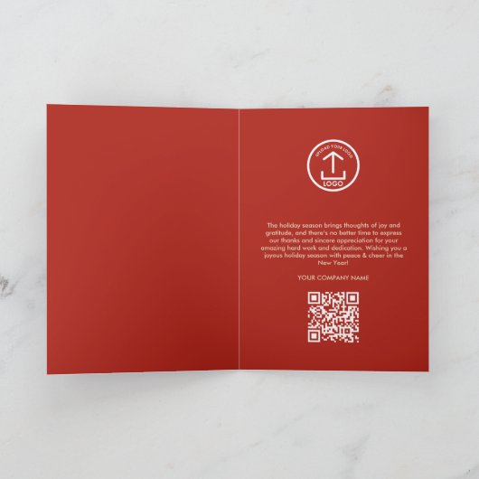 Holly Berry Corporate Business QR Code Weihnachten (Innenseite)