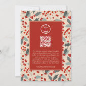 Holly Berry Corporate Business QR Code Weihnachten Einladung (Rückseite)