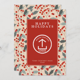 Holly Berry Corporate Business QR Code Weihnachten Einladung