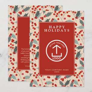 Holly Berry Corporate Business QR Code Weihnachten Einladung
