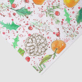 Holly Berry Cranberries Mandarine Aquarell Obst Seidenpapier (Ausschnitt)