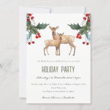 HOLLY BERRY DEER CORPORATE HOLIDAY PARTEI