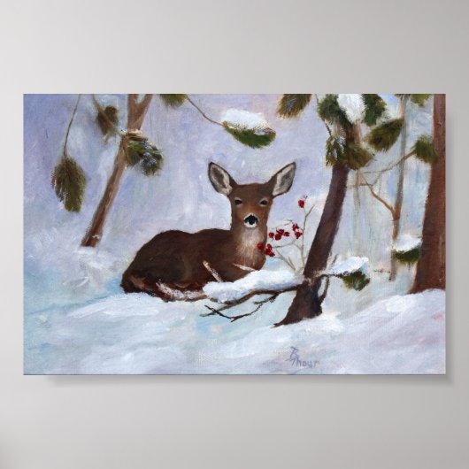 Holly Berry Deer Poster (Vorne)