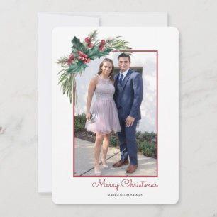 Holly Berry Ecke Foto Feiertagskarte individuell a