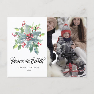 Holly Berry Foto Weihnachtsfeiertag Postkarte