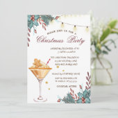 Holly Berry Gingerbread Cookie Drink Weihnachten Einladung (Stehend Vorderseite)