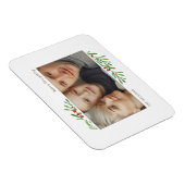 Holly Berry Gold Botanischer Foto Holiday Magnet (Rechte Seite)