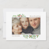 Holly Berry Gold Botanisches Foto Einladung (Vorderseite)