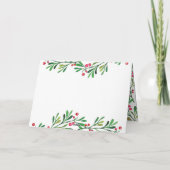 Holly Berry Gold Botanisches Foto Feiertagskarte (Rückseite)