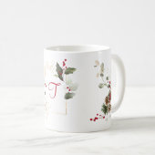 Holly Berry Gold Glitzer Frame Holiday Kaffeetasse (VorderseiteRechts)