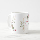 Holly Berry Gold Glitzer Frame Holiday Kaffeetasse (Vorderseite Links)