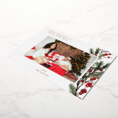 Holly Berry H Foto Holiday oder Weihnachten Folieneinladung (Gedreht)