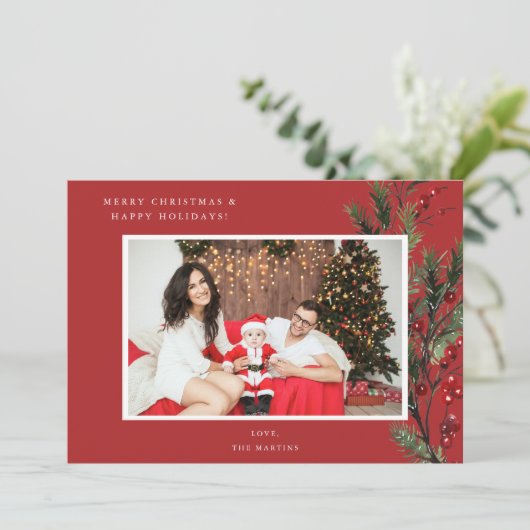 Holly Berry H Foto Urlaub oder Weihnachten - Rot (Stehend Vorderseite)