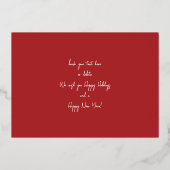 Holly Berry H Foto Urlaub oder Weihnachten - Rot Folieneinladung (Rückseite)