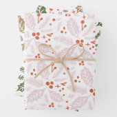 Holly Berry Handgezeichnetes mehrfarbiges Muster Geschenkpapier Set (Beispiel)