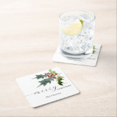 Holly Berry Holiday Rechteckiger Pappuntersetzer (Vor Ort)