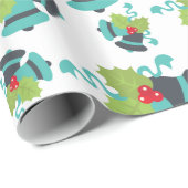 Holly Berry Jingle Bells Christmas Wrapping Paper Geschenkpapier (Rolleneckpunkt)