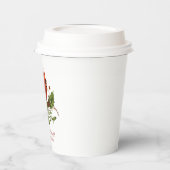 Holly Berry Kardinal Holiday Monogram Mistletoe Pappbecher (Links)