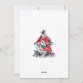 Holly Berry Kardinal Poinsettia Weihnachtsgrüßen Feiertagskarte (Rückseite)