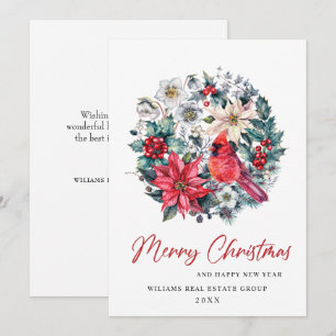 Holly Berry Kardinal Weihnachtlicher Firmen Gruss Feiertagskarte