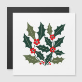 Holly Berry Leaves Mid Century Modern Style Magnetkarte (Vorne/Hinten)
