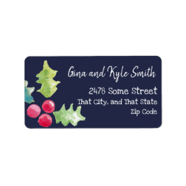 Holly Berry Mailing Address Labels Adressaufkleber