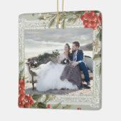 Holly Berry Mistletoe Christmas Wedding Vintage Keramikornament (Links)