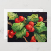 Holly Berry Night Postkarte (Vorne/Hinten)