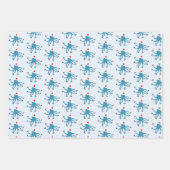 Holly Berry Octopus Weihnachtsmannmütze Geschenkpapier Set (Vorderseite)