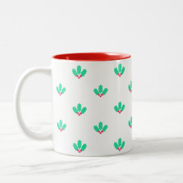 Holly Berry Pattern Zweifarbige Tasse