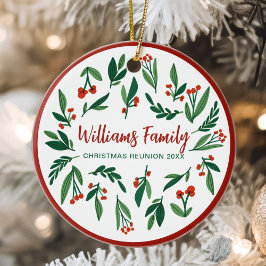 Holly Berry Personalisiert Family Wiedersehen Weih Keramik Ornament